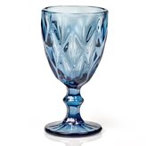 Kaleidosmilano Bicchieri calice LOIRA 6 pezzi diametro 9xh17cm - 280 Ml in vetro pressato adatto alla lavastoviglie colore Blu Notte