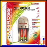 Uniross Mini Charger Caricabatterie + 2 Pile Ministilo AAA Hybrio 800mAh
