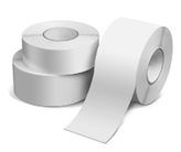 Etichette in bobina in carta adesiva bianca patinata