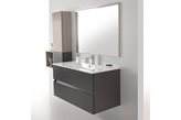 Pixel - composizione completa mobile cm 105 x 50 a due cassetti, lavabo e specchio con faretto