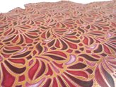 Pelle Capra Laminata a Sampa Floreale - Colore : Rosso, Dimensione media della pelle : 0,5 m² - 5,5 sq. ft. - 0,6 yd²