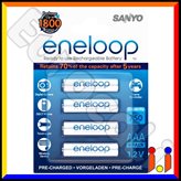 Sanyo Eneloop 750mAh Pile Ricaricabili Ministilo AAA - Blister 4 Batterie
