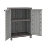 2 Doors Cabinet Faux Wood finishing 68x39x91,5 - 1 adjustable inner shelf - Color : Gray/Taupe// Max Weight Load (Kg) : 20// Width (cm) : 68// Depth (cm) : 39// Height (cm) : 91.5