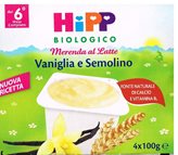 Hipp Merenda al latte Vaniglia e Semolino 4 x 100 g