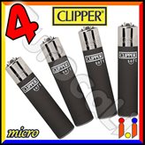Clipper Micro Fantasia Soft Black - 4 Accendini