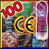 100 Preservativi Misti Assortiti + 1 Lubrificante Durex Massage