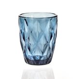 Kaleidosmilano Bicchieri Acqua Tumbler Drink 6 pezzi diametro 8xh10 cm - 250 Ml in vetro pressato adatto alla lavastoviglie colore Blu Notte
