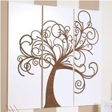 I Dettagli Pannelli da parete tris L'albero della vita 120xh120cm in legno colore bianco con intarsi colore weng