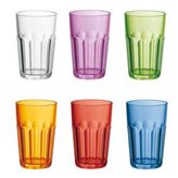 Guzzini Bicchieri Tall Tumber multicolor diametro 8xh40 cm - 420 cc Happy Hour confezione 6 pezzi in policarbonato