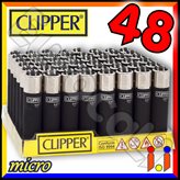 Clipper Micro Fantasia Soft Black - Box da 48 Accendini