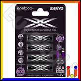 Sanyo Eneloop XX 900mAh Pile Ricaricabili Ministilo AAA - Blister 4 Batterie