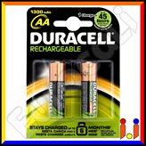 Duracell Value Precharged 1300mAh Pile Ricaricabili Stilo AA - Blister 2 Batterie