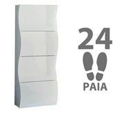 Tecnos Arredamento Scarpiera 4 ante 71x28xh162 cm in legno bianco laccato ONDA 24 paia in Kit di Montaggio
