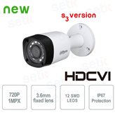 Telecamera HDCVI Bullet 720p 1MPX 3.6mm SMD Leds - Serie Lite S3 - Dahua
