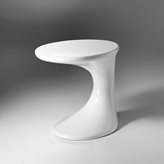 Tavolino lato divano Future in resina bianco lucido