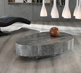 Stones Tavolino Oval in pietra grigia