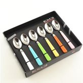 Eme Posaterie Set Cucchiaini da Caff 6 pezzi 6 colori BRIO in acciaio 18/C in confezione Regalo Colori