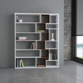 Coventry libreria da parete per soggiorno in legno 150 x 184 cm - Combinaz. : Bianco/Bianco