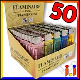 Flaminaire Paris Accendino Trasparente - Box da 50 Accendini