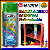 Vernice Spray Macota - Smalto Acrilico Lucido disponibile in 192 Tinte RAL - Tinta : 5017 - Blu Traffico