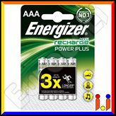 Energizer Accu Recharge Power Plus 850mAh Pile Ricaricabili Ministilo AAA - Blister 4 Batterie