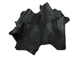 Black Crocodile Calf Leather Remnants - Color : Black