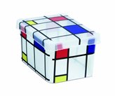 Scatola multiuso portaoggetti Disegno Mondrian - 6 lit. - Capacità (lt) : 6, Larghezza (cm) : 28, Profondità (cm) : 19, Altezza (cm) : 14, Set da : 1