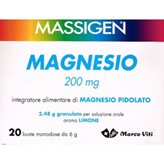 MASSIGEN Magnesio Pidolato Limone 200mg 20bustine