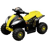 Mini moto quad elettrica per bambini, giallo e nero
