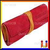 Il Morello Large Astuccio in Vera Pelle Colore Rosso e Arancione fatto a Mano Portatabacco e Cartine ML221