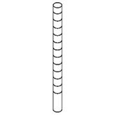 Archimede System Montante Cromato h250x2.6 cm compreso di piedino regolabile in altezza avvitato