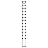 Archimede System Montante Cromato h140x2.6 cm compreso di piedino regolabile in altezza avvitato