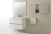 Pixel - composizione completa mobile cm 85 x 50 a due cassetti, lavabo e specchio con faretto