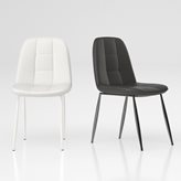 Dimitra sedia imbottita in metallo ed ecopelle Bianco Antracite - Colore : Bianco