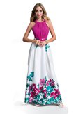 EDAS Luxury FELIX abito lungo color bianco con fiore acquarellato - Taglia : 44, Colore : Bianco, Stagione : Primavera/Estate, Genere : Donna