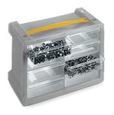 Cassettiera portaminuterie in plastica - 8 cassetti - Colore : Grigio/trasparente, Larghezza (cm) : 27.9, Profondità (cm) : 15, Altezza (cm) : 19.5, Set da : 1