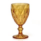 Kaleidosmilano Bicchieri calice Loira 6 pezzi diametro 9xh17cm - 280 Ml in vetro pressato adatto alla lavastoviglie colore Ambra