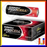 Procell Duracell Constant Power LR6 Stilo AA Mignon 1.5V for Low Drain Devices Pile Alcaline - Confezione da 10 Batterie