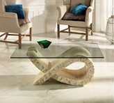 Stones Tavolino Fiocco in pietra bianca