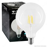 V-Tac VT-1979 Lampadina LED E27 10W Bulb G125 Globo Filament Vetro Trasparente - SKU 214422 / 214423 / 214424 - Colore : Bianco Naturale