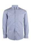Coveri Collection Camicia da uomo a righe bianche e azzurre in cotone operato - L / Azzurro