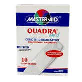 Master-Aid® Quadra Med® Cerotti In Morbido Tessuto Non Tessuto Tampone Con Disinfettante 10 Strip Grande
