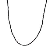 Collana lunga di Tormalina Nera e Argento 925, sfere 4mm