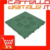 Kit Piastrelle pavimento resina verde drenante per Box In Acciaio Zincato Casetta da Giardino 3.07 x 1.00 m - NTK0063/V/W