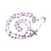 Glass White and Purple Rosary