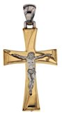 Croce da uomo in Oro Giallo e Bianco 803321731718
