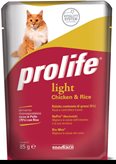 Prolife cat adult light pollo e riso busta umido 85 gr