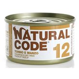 Natural Code 12 Tonno e Manzo Scatoletta di Umido per Gatti 85 gr