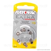 Rayovac Extra Advanced Senza Mercurio Misura 10 - Blister 6 Batterie per Protesi Acustiche