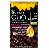 Garnier Olia Glow Tinta Permanente per Capelli 4.12 Castano Scuro Freddo Iridescente Senza Ammoniaca